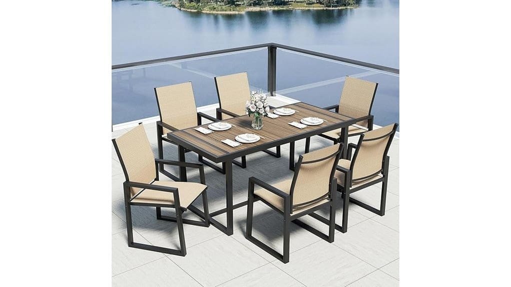seven piece outdoor dining set
