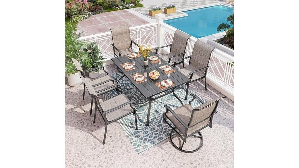 seven piece patio dining set