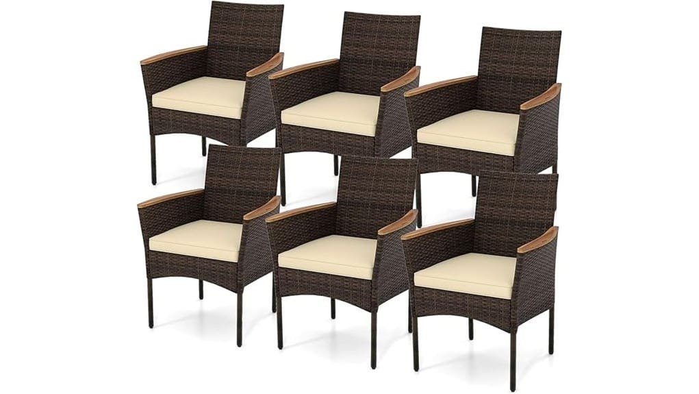 six piece outdoor wicker chairs