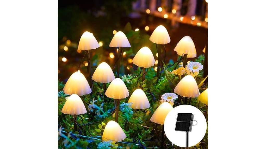 solar mushroom garden lights
