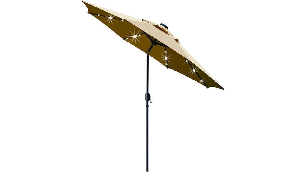 solar powered 9ft lighted patio umbrella