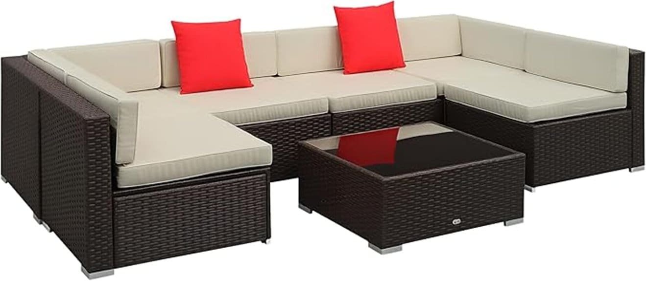 spacious casual outdoor seating set