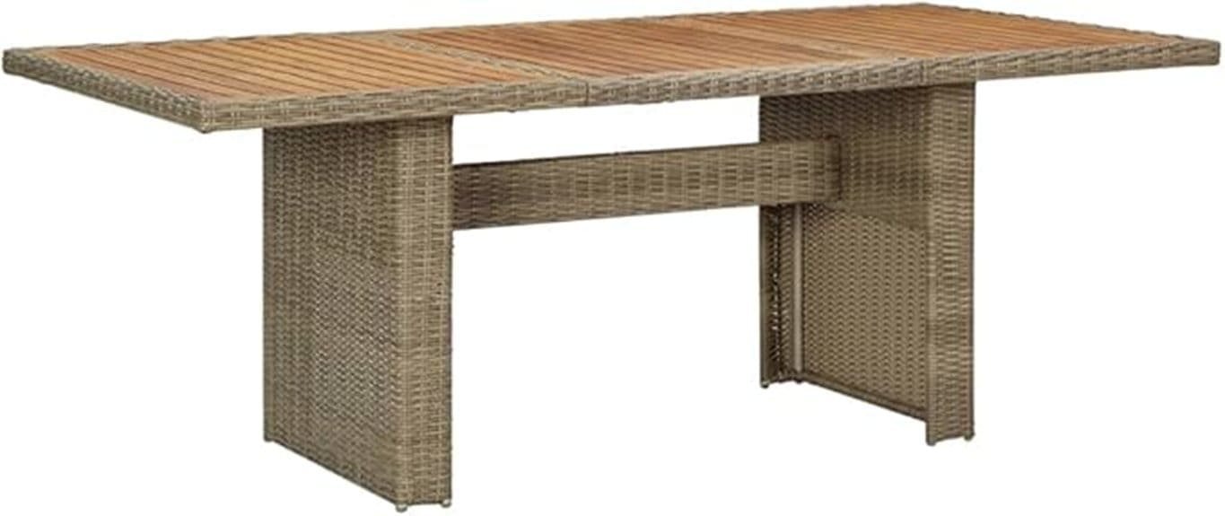 sturdy weather resistant outdoor table