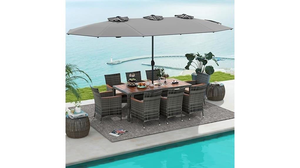 tangkula patio wicker dining set