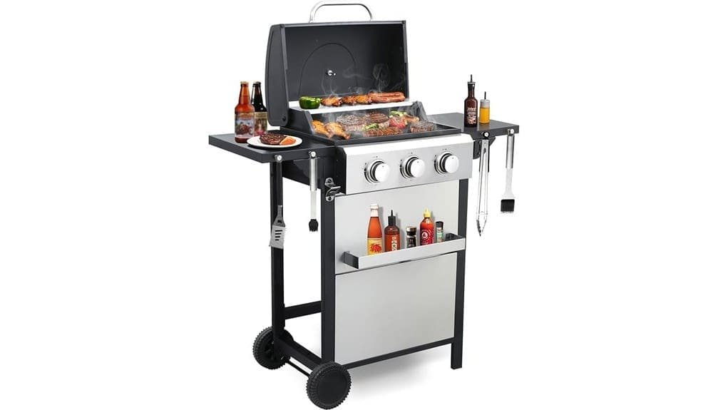 three burner propane grill