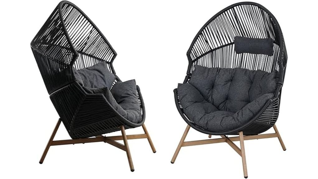 two piece outdoor egg chairs two piece outdoor egg chairs