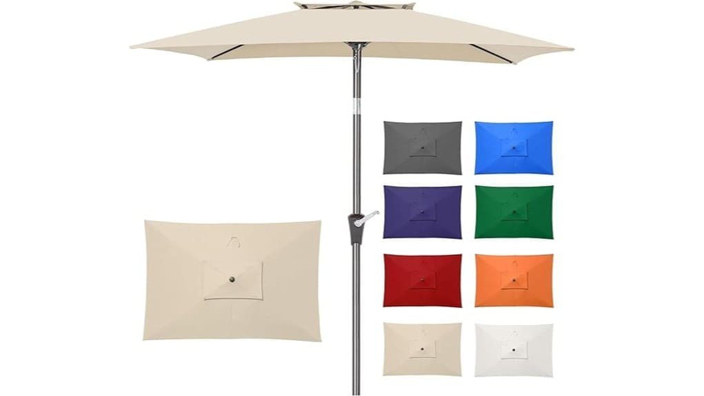 vegond 6 6x10ft rectangular patio umbrella