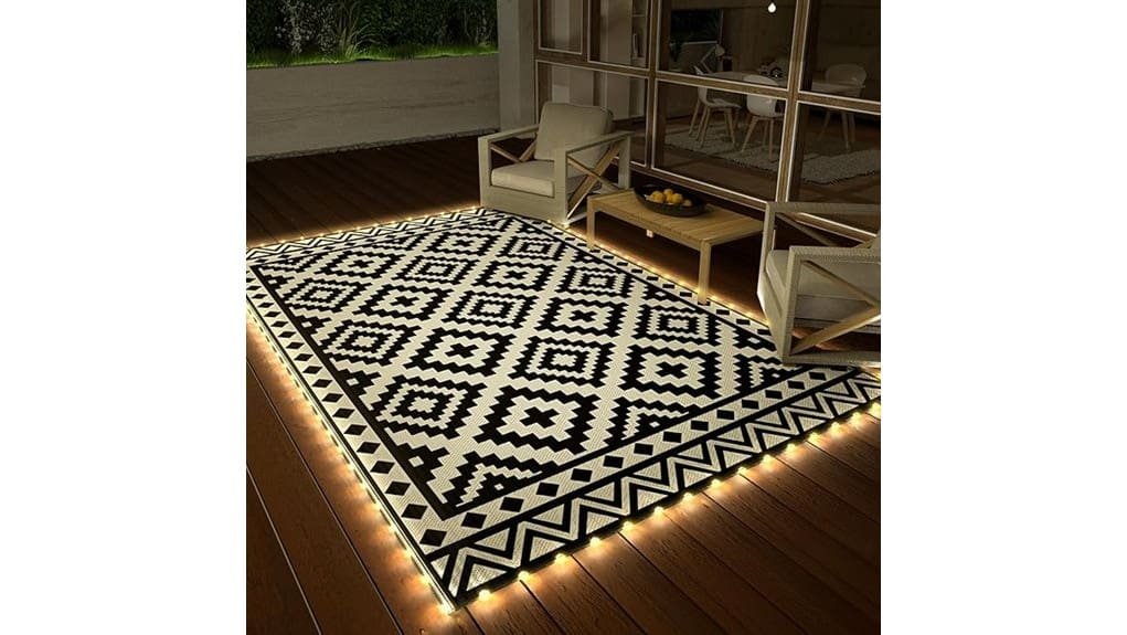 waterproof led edged outdoor rug