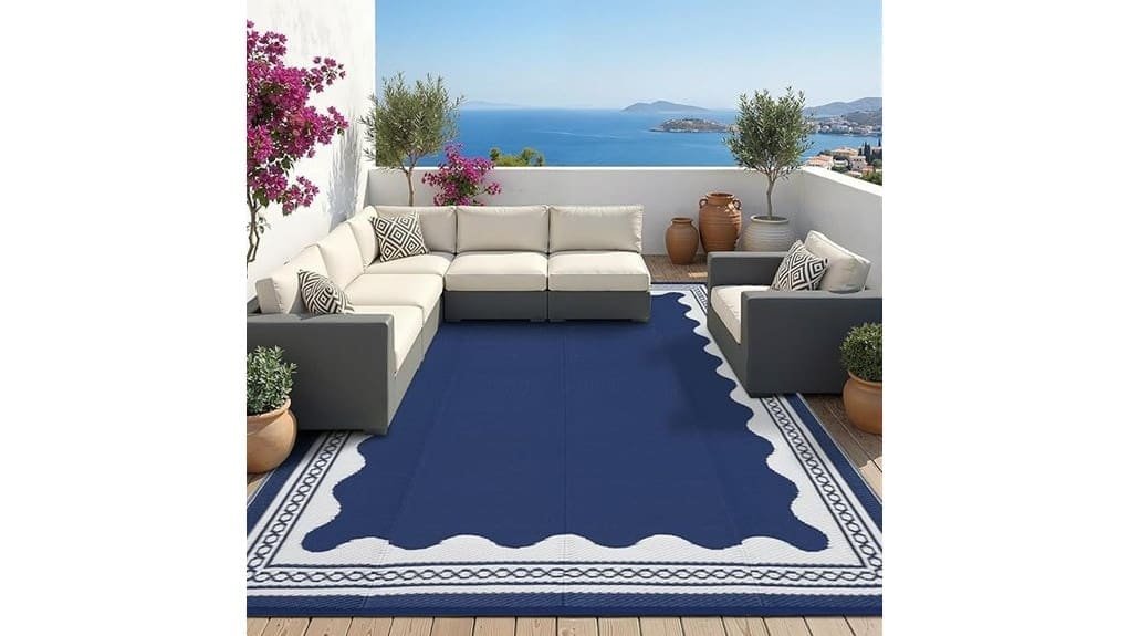 waterproof scalloped 8x10 rug