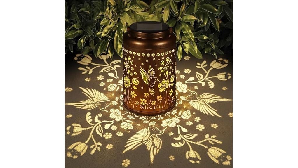 waterproof solar hummingbird garden lanterns