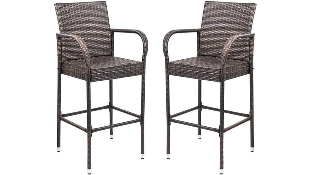 wicker homall patio barstools