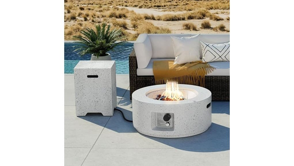 cozy two piece outdoor firepit